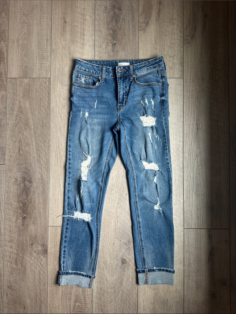 Altar'd State Distressed Blue Slim Jeans